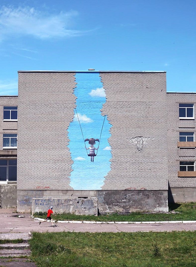 Julien Malland, Попаснянська гойдалка / Фото: Mural Social Club